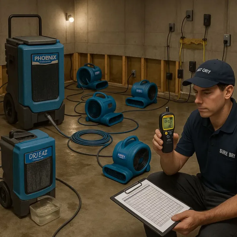 Structural Drying and Dehumidification process in Butts County, GA